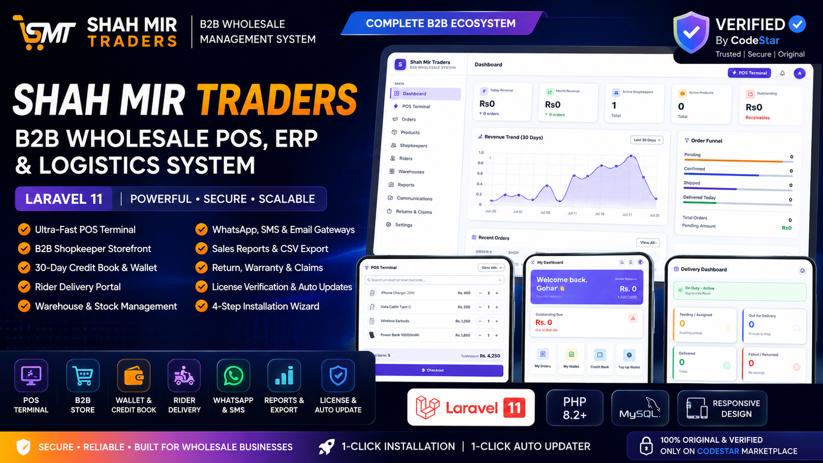 Shah Mir Traders – B2B Wholesale POS ERP & Logistics Management System (Laravel 11)