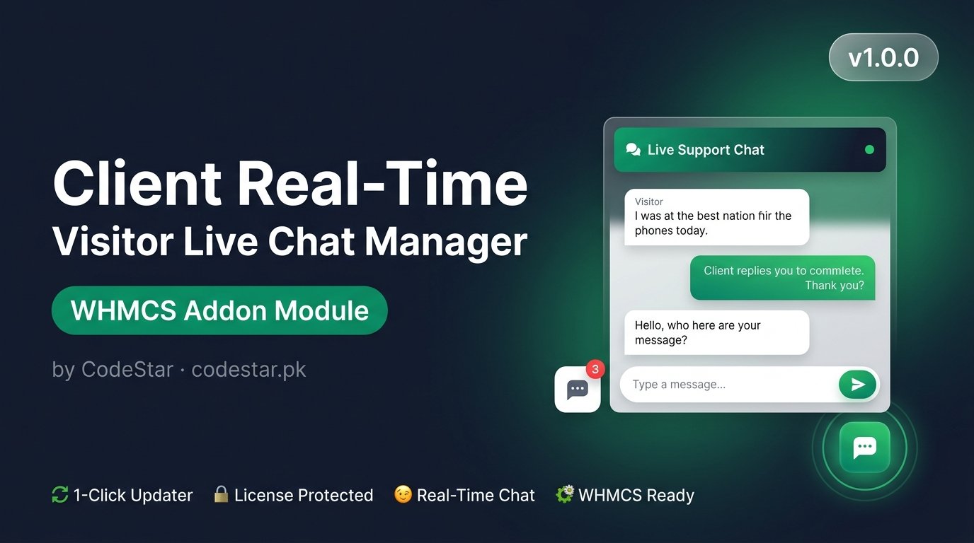 Client Real-Time Visitor Live Chat Manager — WHMCS Addon